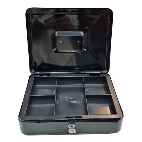 Cofre porta valores con bandeja 2 llaves 30x25x9 Negro Global