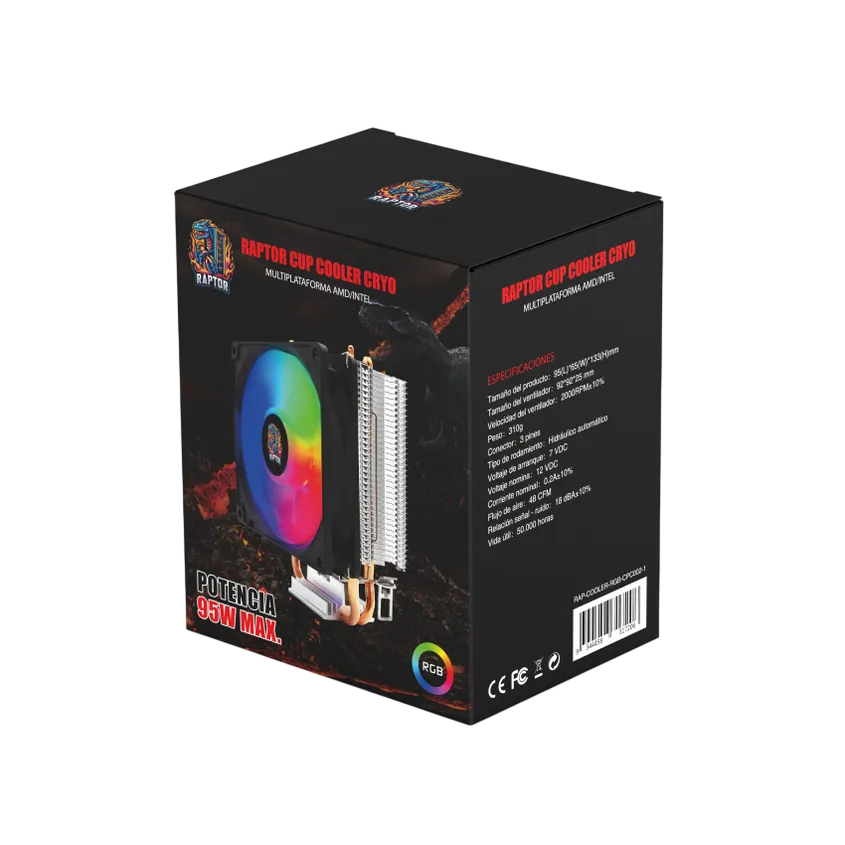 Cpu Cooler Raptor Cryo Rgb Tdp 95w P/amd/intel