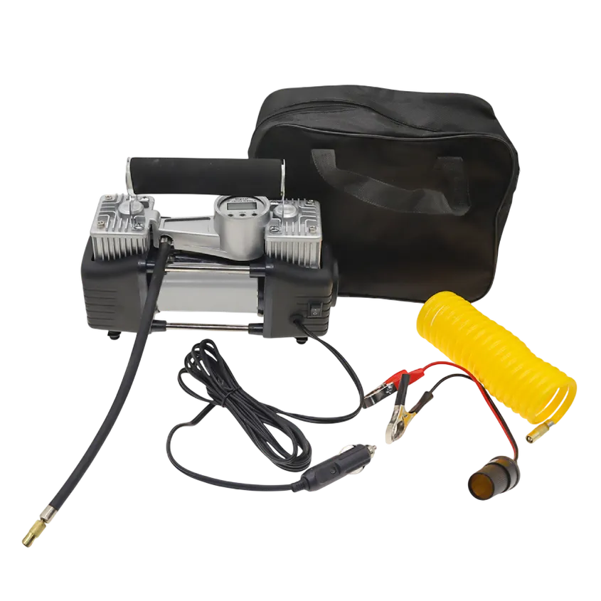 Compresor 12V Metalico Digital Corte Autom. Doble Piston Nisuta