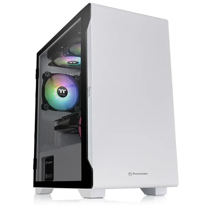 Gabinete TT S100 Mid-Tower TG Fan x1 White