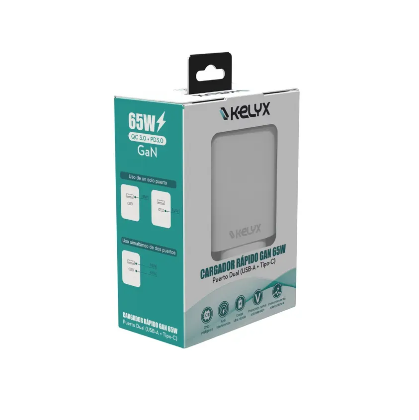 Cargador Kelyx 65w Usb Type C Blanco