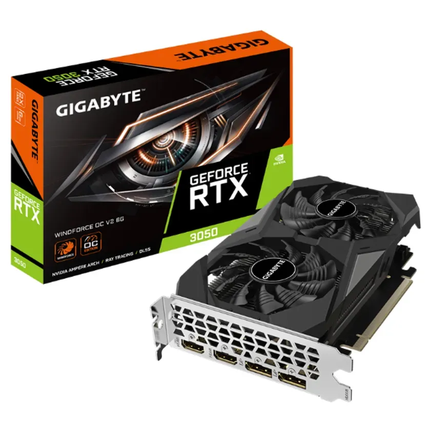Placa de video VGA Gigabyte GeForce RTX 3050 WINDFORCE OC V2 6G