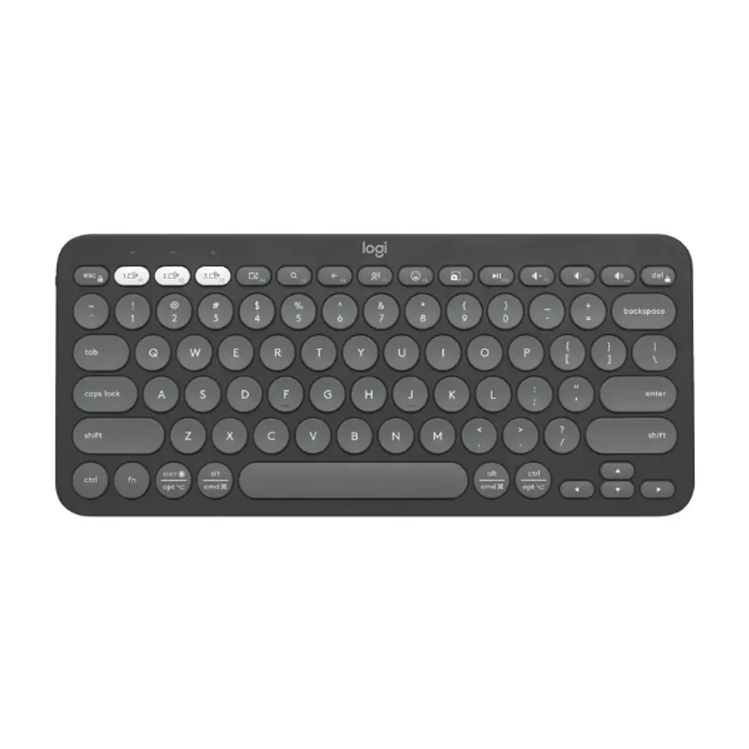 Teclado Logitech Bluetooth K380s Pebble Grafito Teclas Redondas