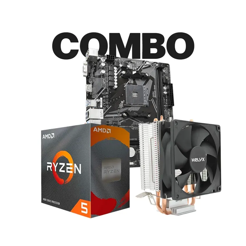 Combo actualizacion MB GIGA A520M K V2 / Proces AMD Ryzen 5-3400G Tray / CPU Cooler Kelyx