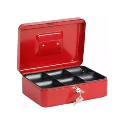 Cofre Portavalores con Bandeja 2 llaves 25x20x9cm N2 Roja Global