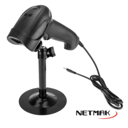 Lector de Codigo de barras Laser USB 1D CON SOPORTE PIE Netmak