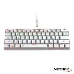 Teclado Mecanico 60% Blanco Switches Blue Netmak