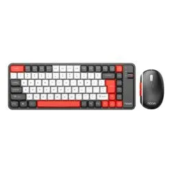 Teclado + Mouse Inalambrico 2.4G BT Noganet Rojo Blanco